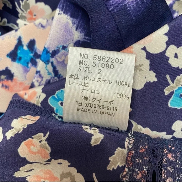 Rebecca Taylor Designer Navy Floral Lace Blouse Long Sleeve Size 2 - Picture 14 of 14